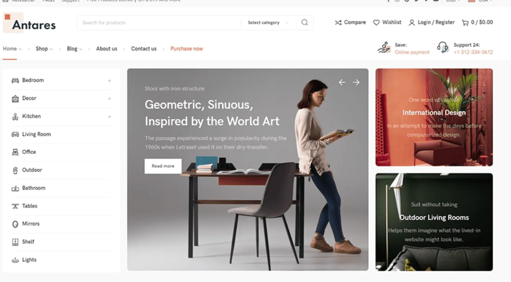 Antares – Furniture WordPress Theme for WooCommerce