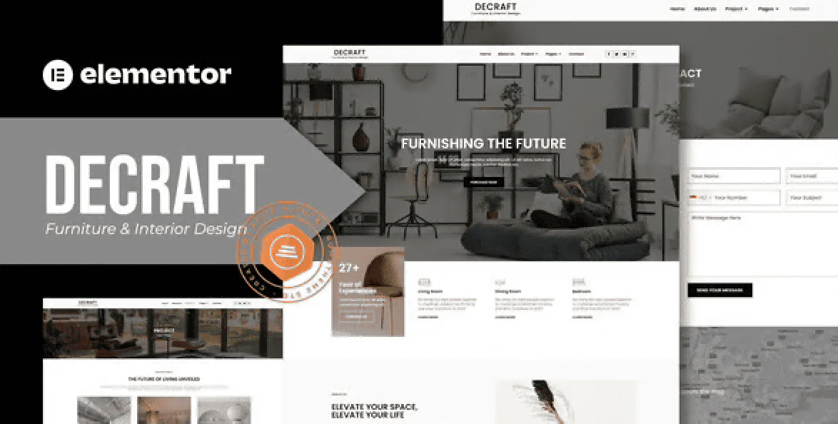 Decraft – Furniture and Interior Design Elementor Template Kit