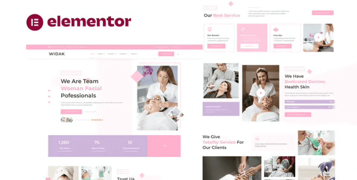 Widak – Facial Care and Beauty Treatment Elementor Pro Template Kit